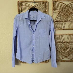 Frank & Eileen Barry Periwinkle Blue Button Up Long Sleeve Shirt Sz‎ XS B2